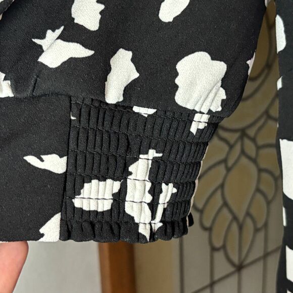 Melloday Puff Sleeve Blouse Top Zipper Back Size L - Picture 6 of 12